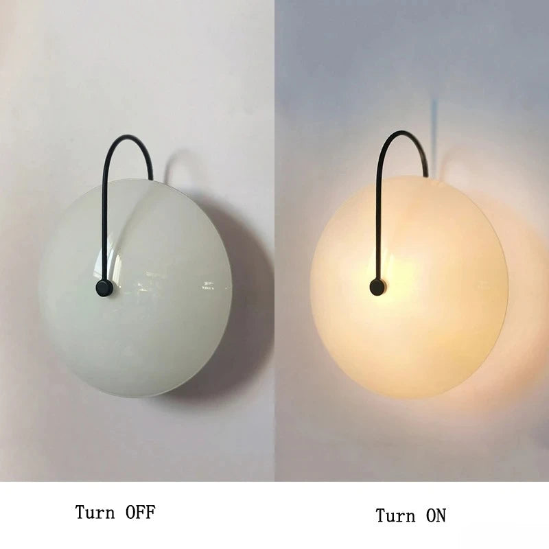 Arandela Redonda de Vidro LED com Luz Quente
