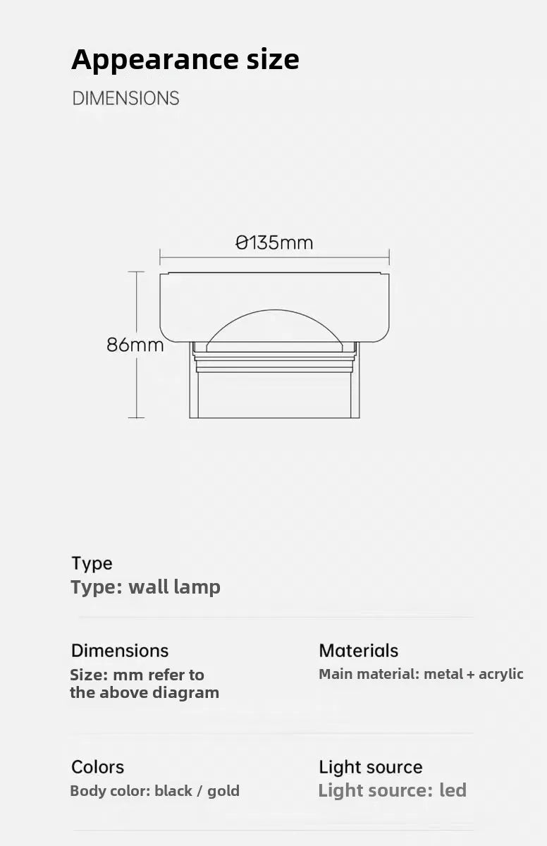 Arandela Redonda LED com Luz Quente