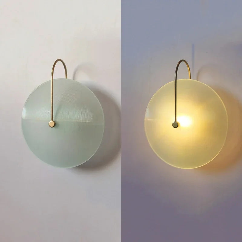 Arandela Redonda de Vidro LED com Luz Quente