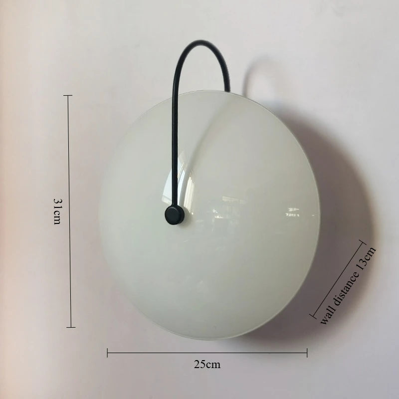Arandela Redonda de Vidro LED com Luz Quente