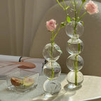 Vaso Decorativo de Vidro Transparente com Esferas