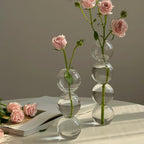 Vaso Decorativo de Vidro Transparente com Esferas