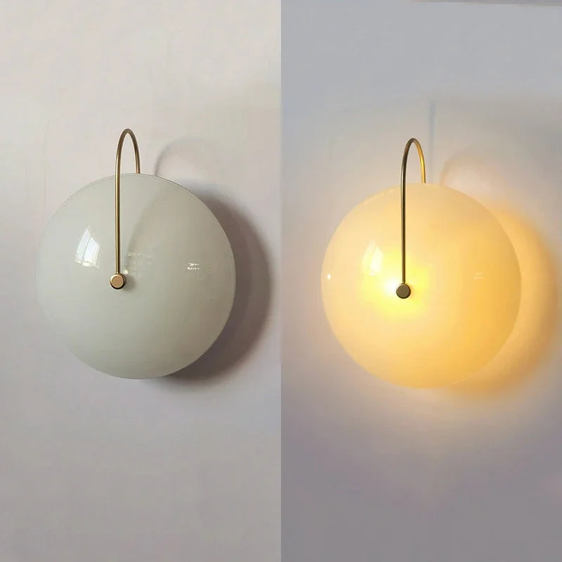 Arandela Redonda de Vidro LED com Luz Quente