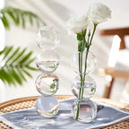 Vaso Decorativo de Vidro Transparente com Esferas