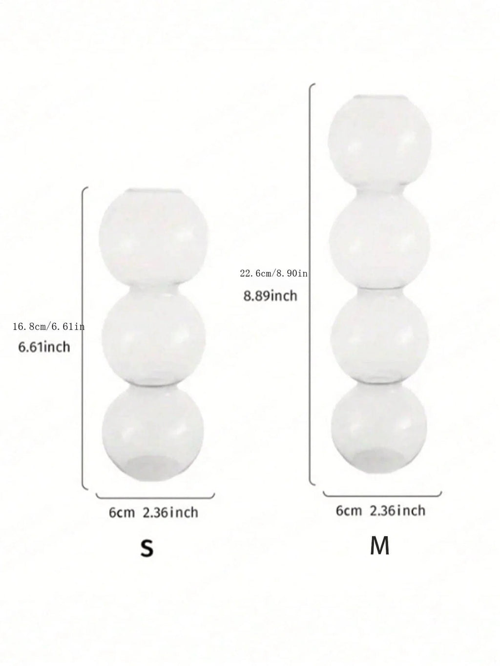 Vaso Decorativo de Vidro Transparente com Esferas