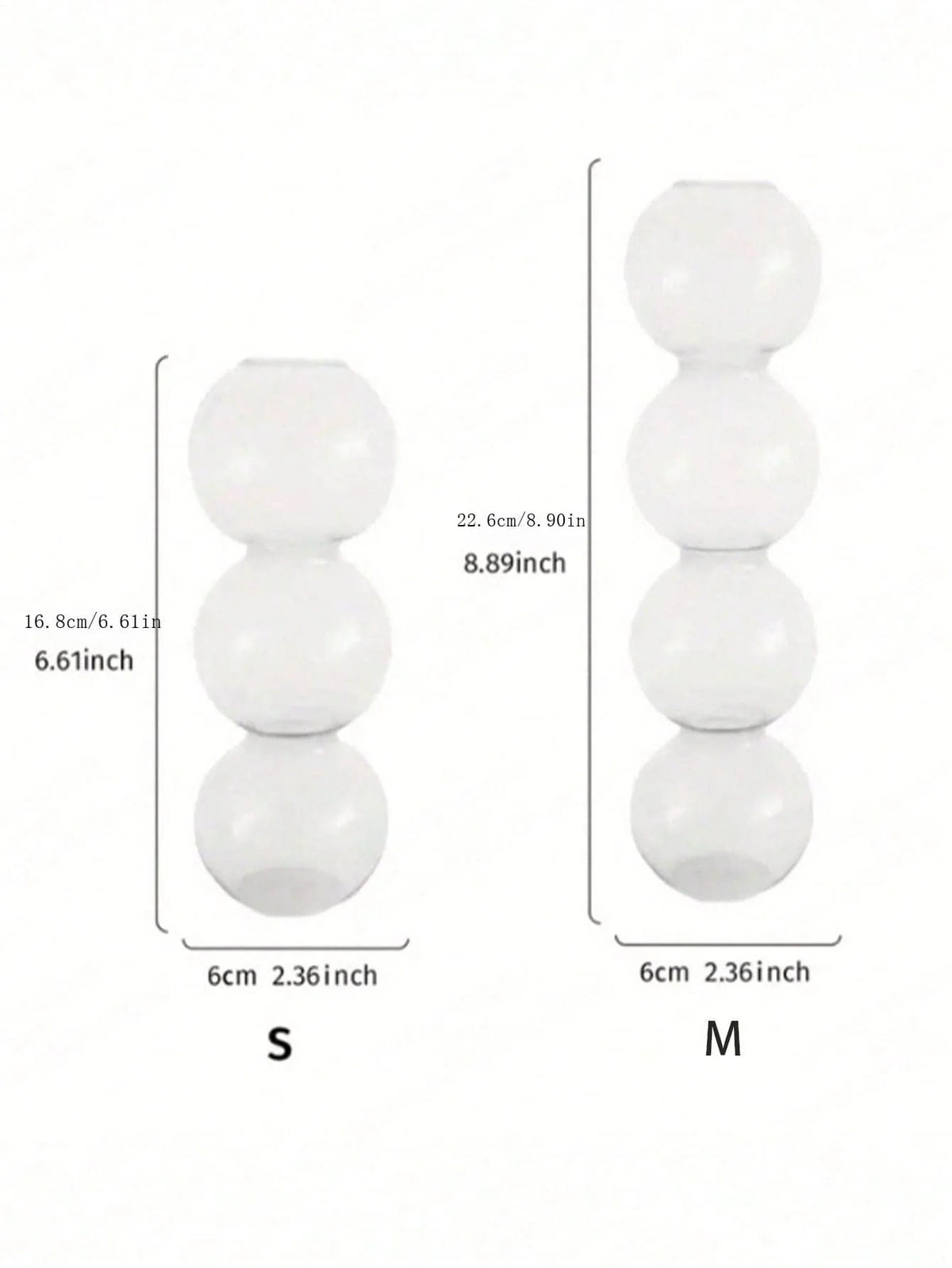 Vaso Decorativo de Vidro Transparente com Esferas