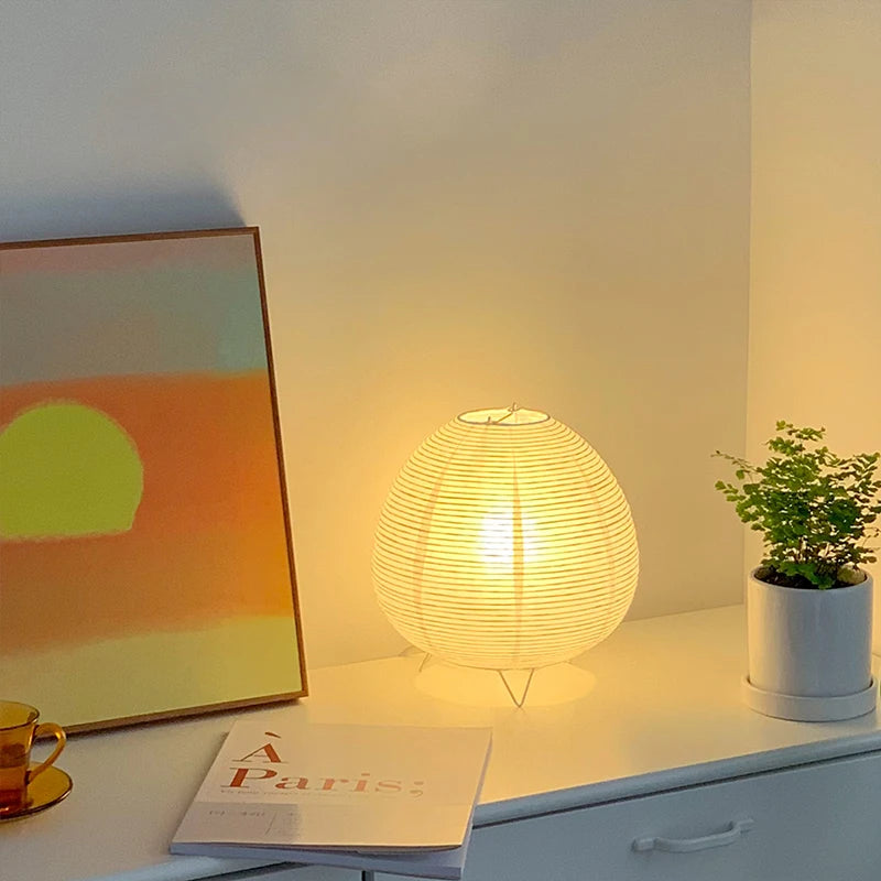 Luminária Oriental de Mesa de Papel