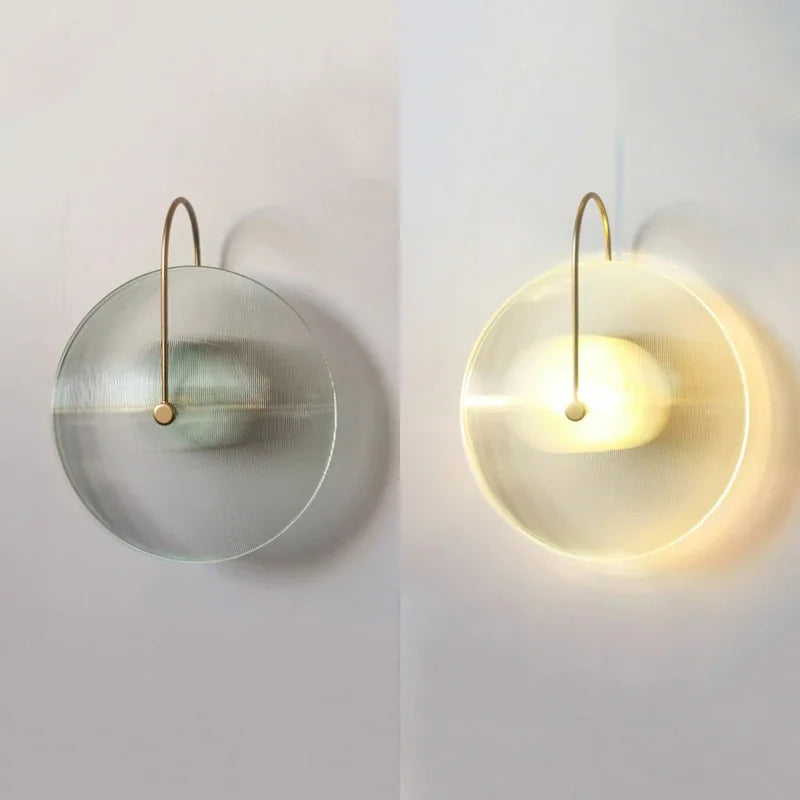 Arandela Redonda de Vidro LED com Luz Quente