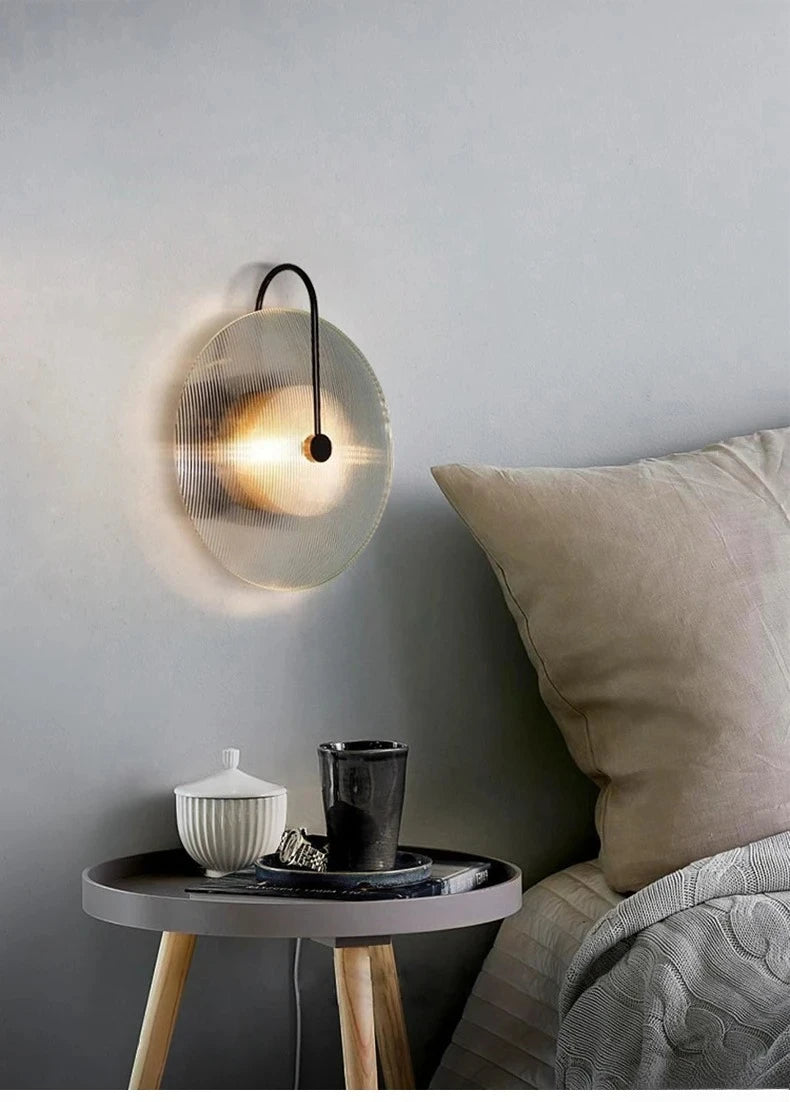 Arandela Redonda de Vidro LED com Luz Quente