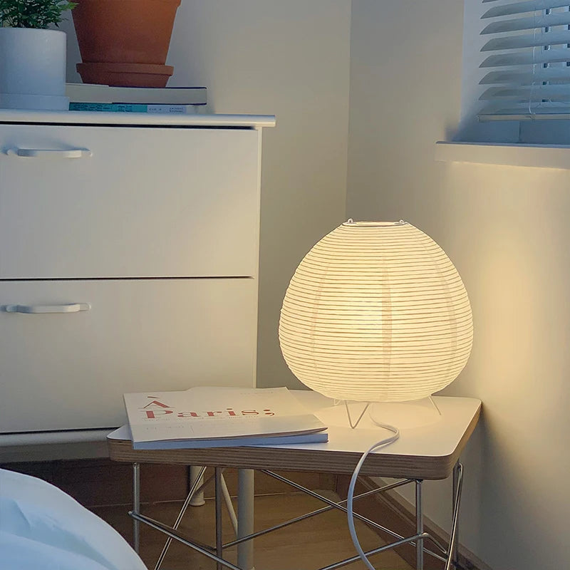 Luminária Oriental de Mesa de Papel