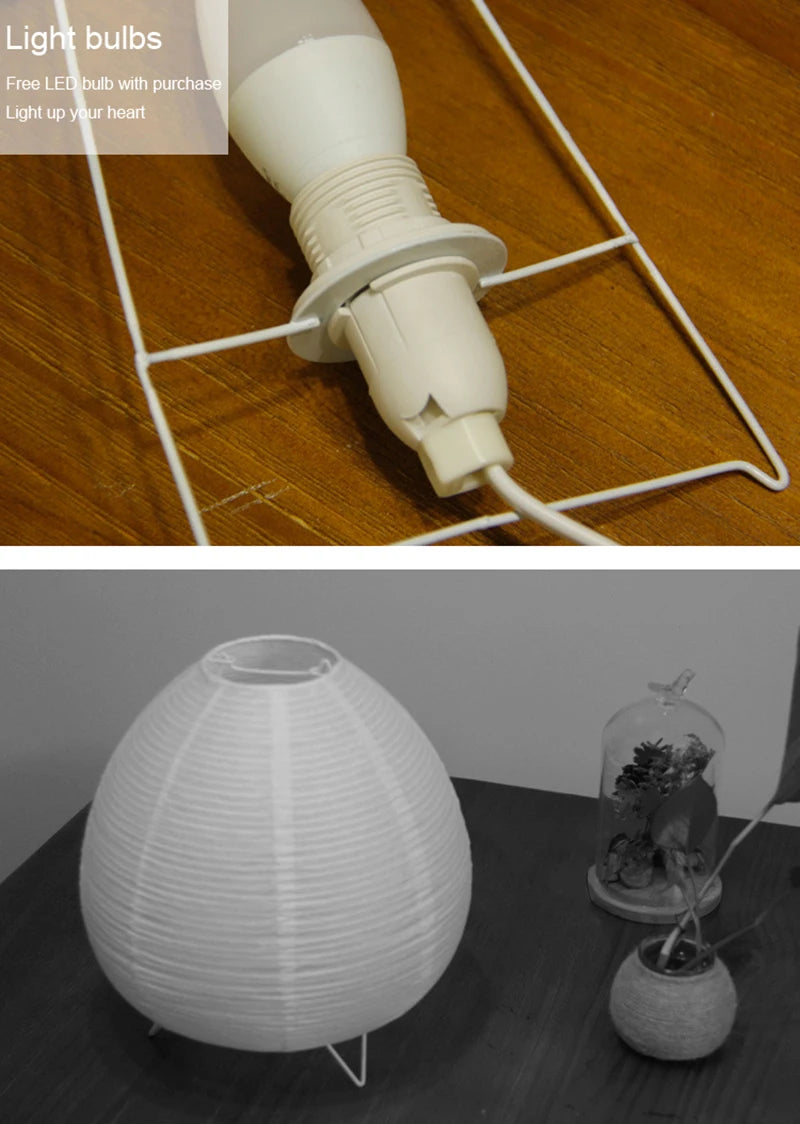 Luminária Oriental de Mesa de Papel