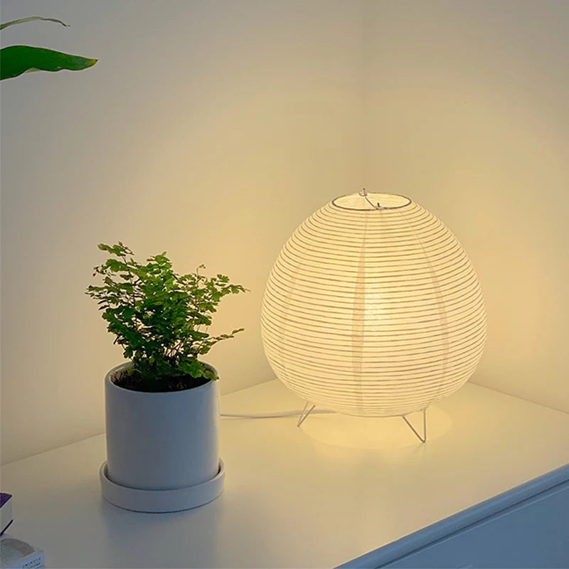 Luminária Oriental de Mesa de Papel