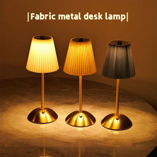 Abajur de Mesa Plissado Touch Sem Fio