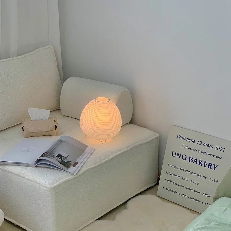 Luminária Oriental de Mesa de Papel