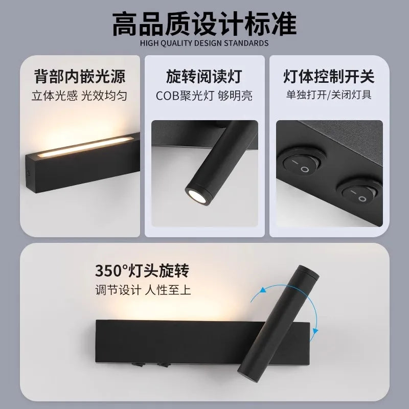 Arandela de Parede Tubular Direcionável LED