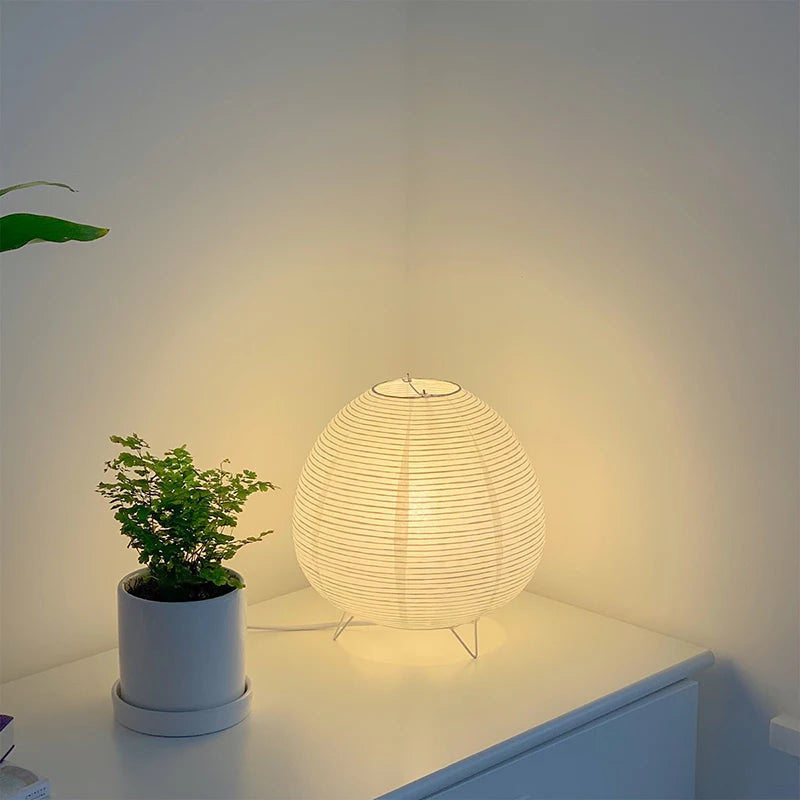 Luminária Oriental de Mesa de Papel