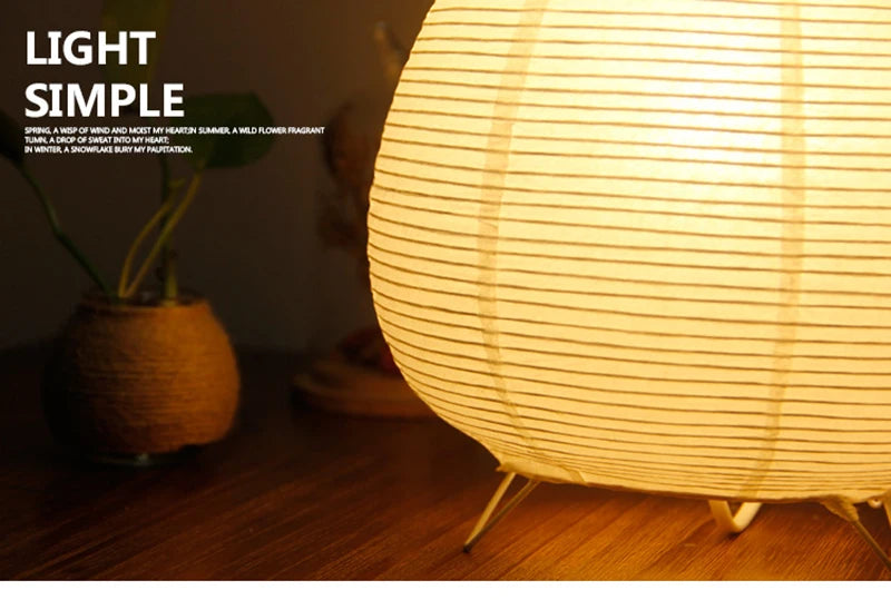 Luminária Oriental de Mesa de Papel
